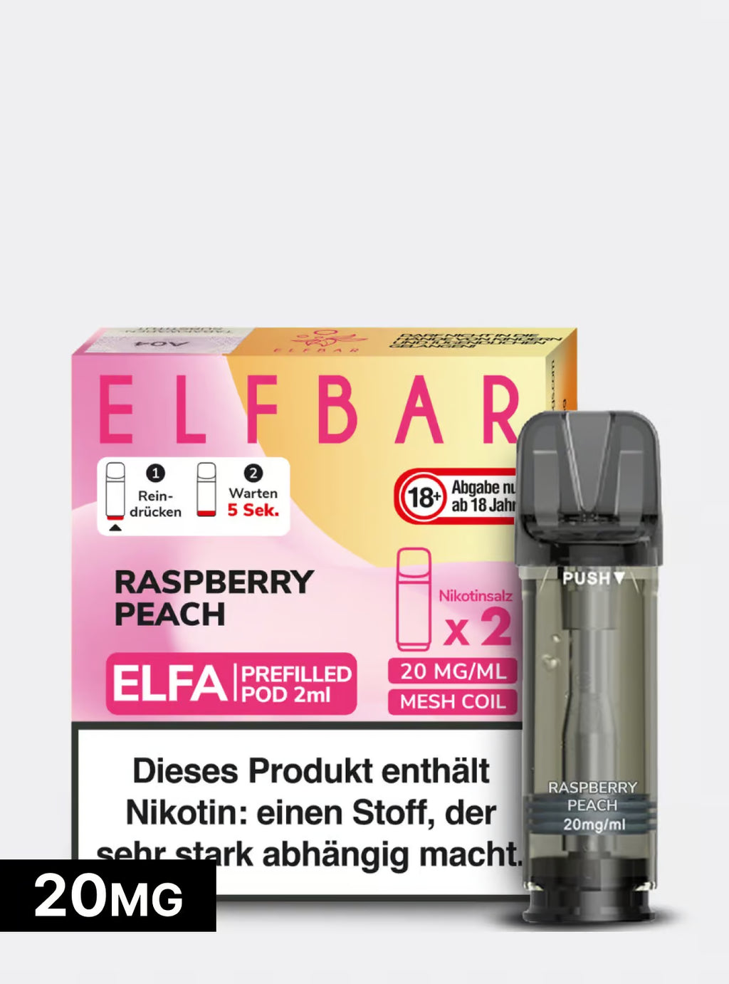 ELFBAR PODS Raspberry Peach 20mg/ml Nikotin