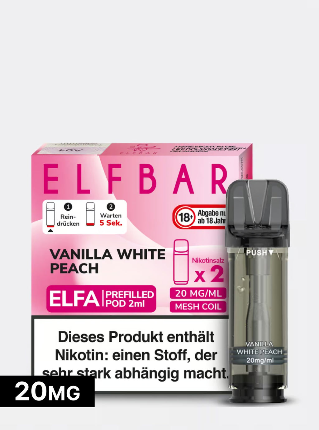 ELFBAR PODS Vanilla White Peach 20mg/ml Nikotin