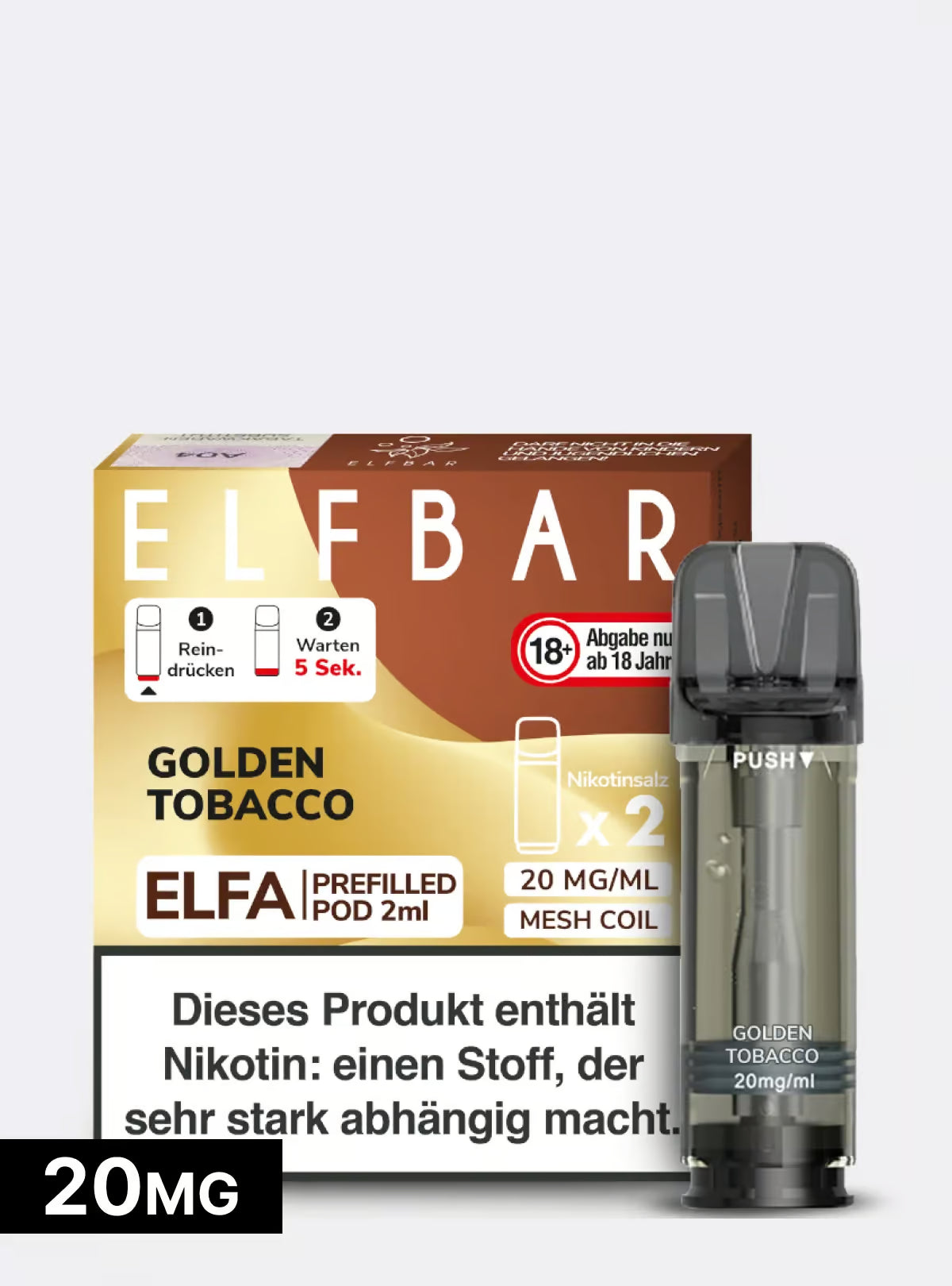ELFBAR PODS Golden Tobacco 20mg/ml Nikotin