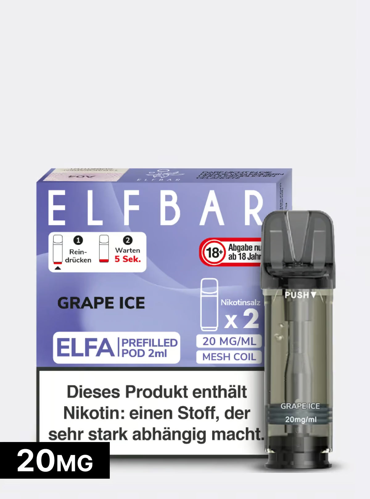 ELFBAR PODS Grape Ice 20mg/ml Nikotin