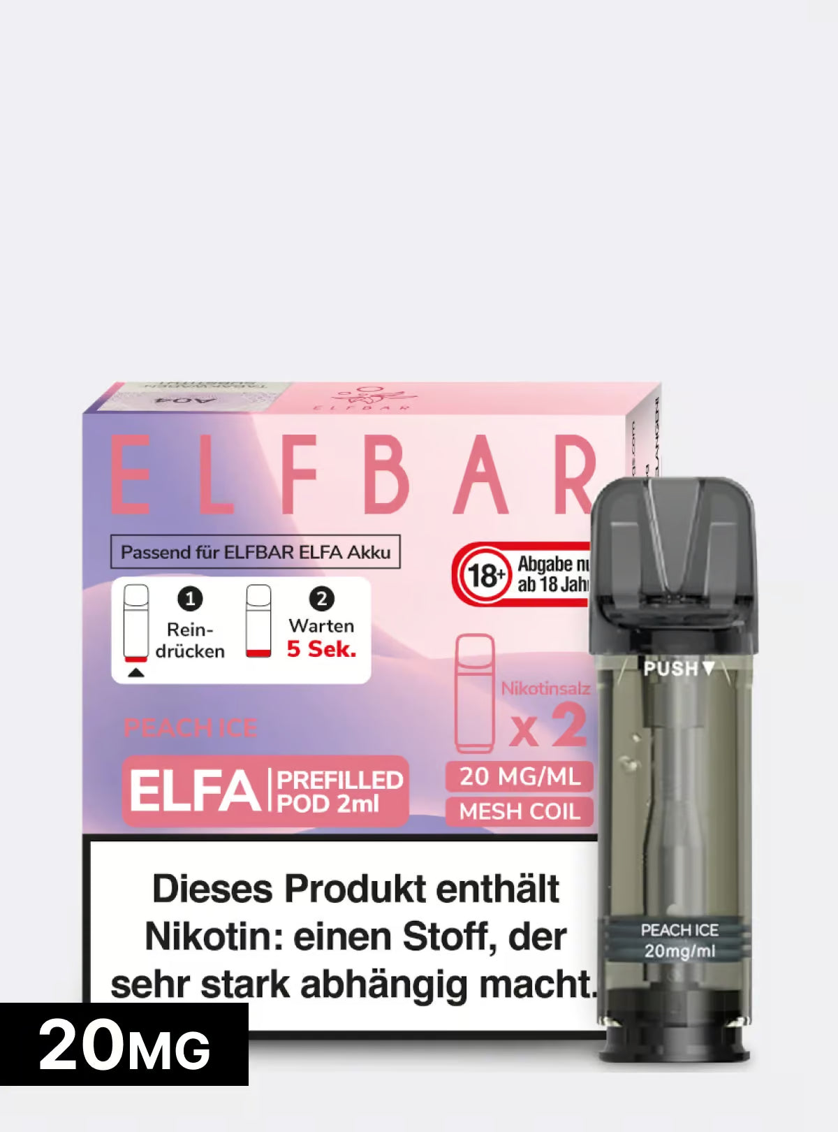 ELFBAR PODS Peach Ice (Juicy Peach) 20mg/ml Nikotin