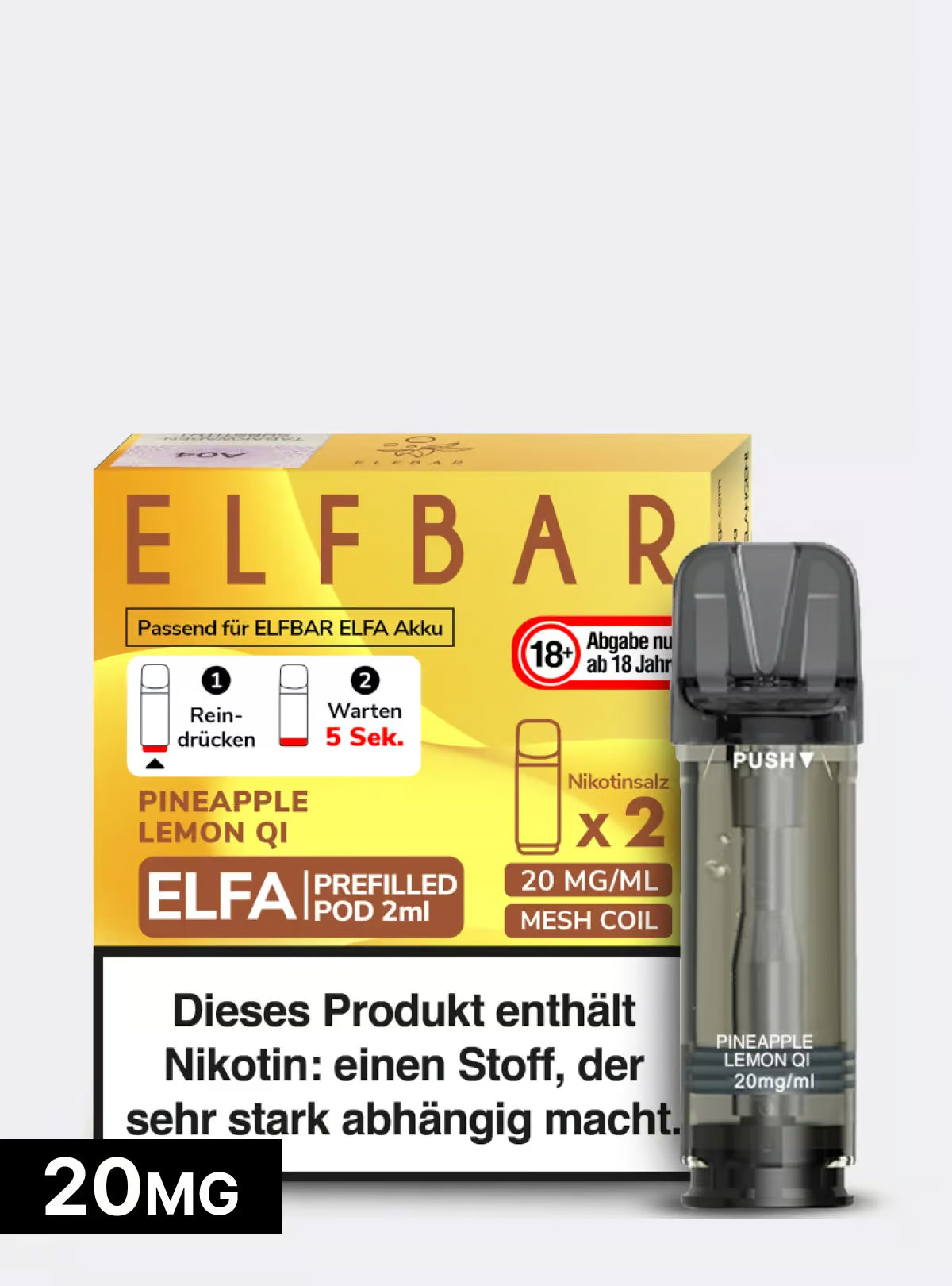 ELFBAR PODS Pineapple Lemon QI 20mg/ml Nikotin