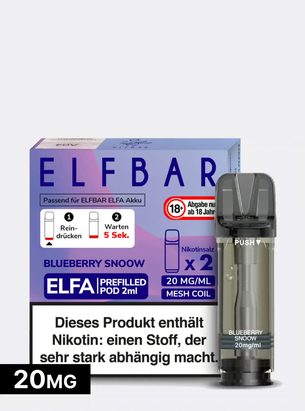 ELFBAR PODS Blueberry Snoow (Berry Snoow) 20mg/ml Nikotin