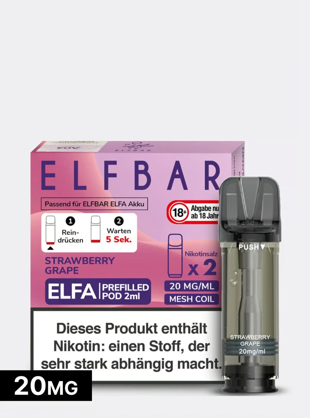 ELFBAR PODS Strawberry Grape 20mg/ml Nikotin