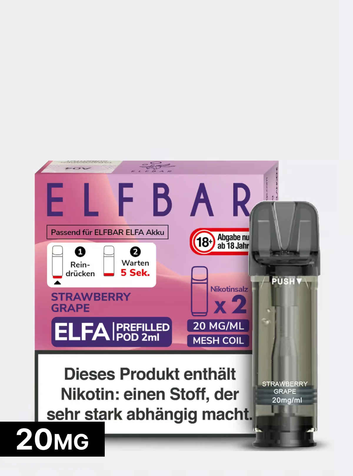ELFBAR PODS Strawberry Grape 20mg/ml Nikotin